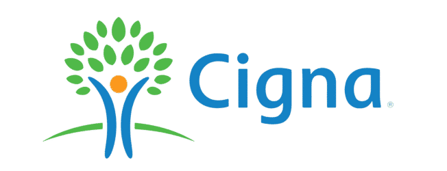 Cigna health insurance logo: stylized tree with person, leaves, and company name for benefits and healthcare solutions.